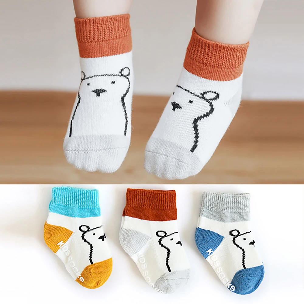 Baby Socks 3Pcs Spring Cartoon Anti-Slip Foot Cover Bear Pattern Toddler Kids Boys Girls Floor Sox Cotton Cozy Newborn Socks
Baby Socks 3Pcs Spring Cartoon Anti-Slip Foot Cover Bear Pattern Toddler Kids Boys Girls Floor Sox Cotton Cozy Newborn Socks