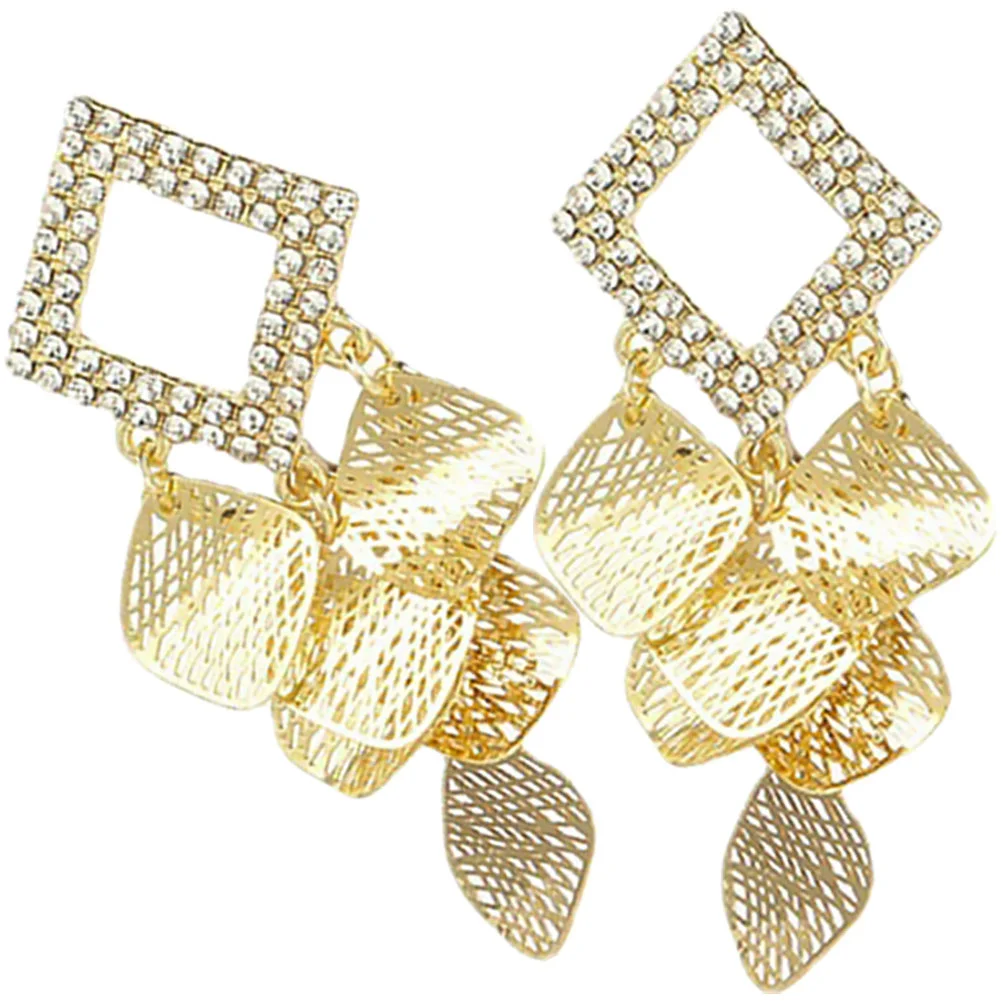 1 Pair Dangle Leaf Earrings Rhinestones Earrings Multiple Layers Leaf Pendant Earrings
1 Pair Dangle Leaf Earrings Rhinestones Earrings Multiple Layers Leaf Pendant Earrings