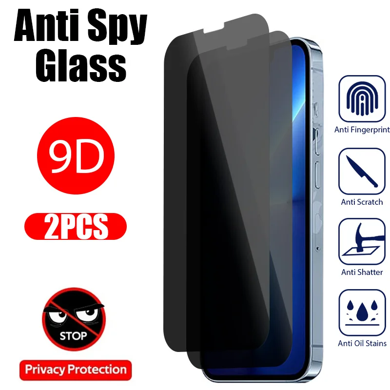 

2 шт. защитное стекло конфиденциальности для iPhone 12 11 14 Pro XR Max противошпионское закаленное стекло для iPhone 13 Pro Max Защитная пленка для экрана