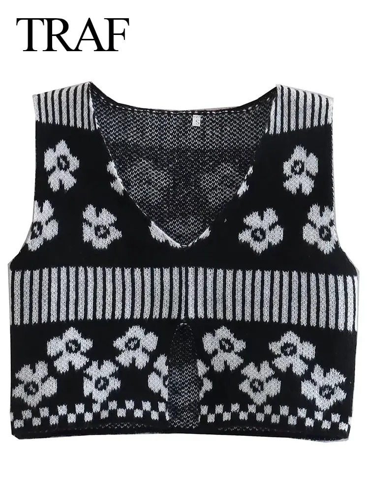 TRAF Fashion Versatile Casual Black and White Printed Skin-Friendly Women Top Elegant Sexy Deep V Hem Slit Mini Lady Vest
TRAF Fashion Versatile Casual Black and White Printed Skin-Friendly Women Top Elegant Sexy Deep V Hem Slit Mini Lady Vest