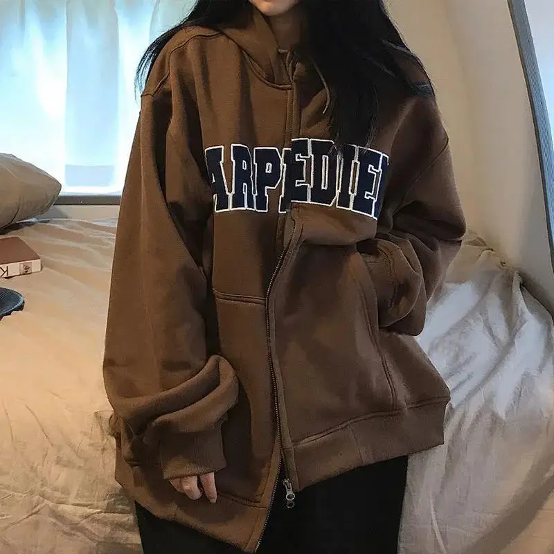 Letter Print New Casual Top Vintage Y2K Simple Women Hoodies Korean Gray Autumn Thin Streetwear College Girls ins Lady gothic
Letter Print New Casual Top Vintage Y2K Simple Women Hoodies Korean Gray Autumn Thin Streetwear College Girls ins Lady gothic