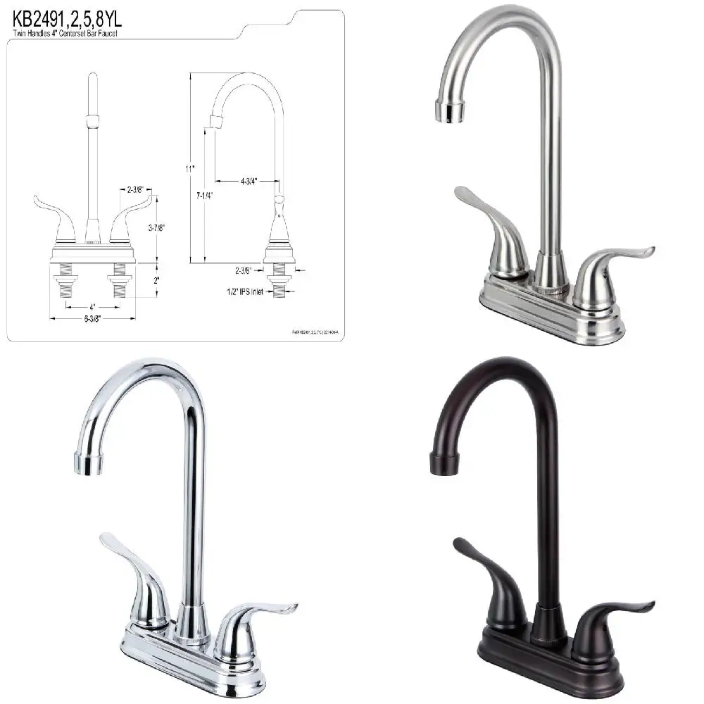 Stylish Brushed Nickel 4-inch Two-Handle Centerset Bar Faucet – Perfect Finish with Easy Installation Design.
Stylish Brushed Nickel 4-inch Two-Handle Centerset Bar Faucet – Perfect Finish with Easy Installation Design.