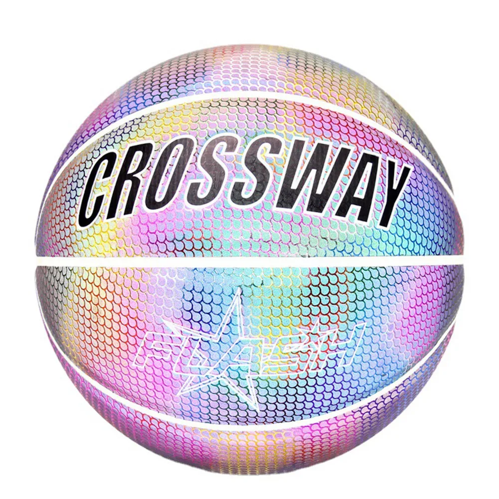 Holographic Reflective Basketball Ball Wear-resistant Luminous Basketball Size 7 Night Light Ball Fashion Glowing Basketball
Holographic Reflective Basketball Ball Wear-resistant Luminous Basketball Size 7 Night Light Ball Fashion Glowing Basketball