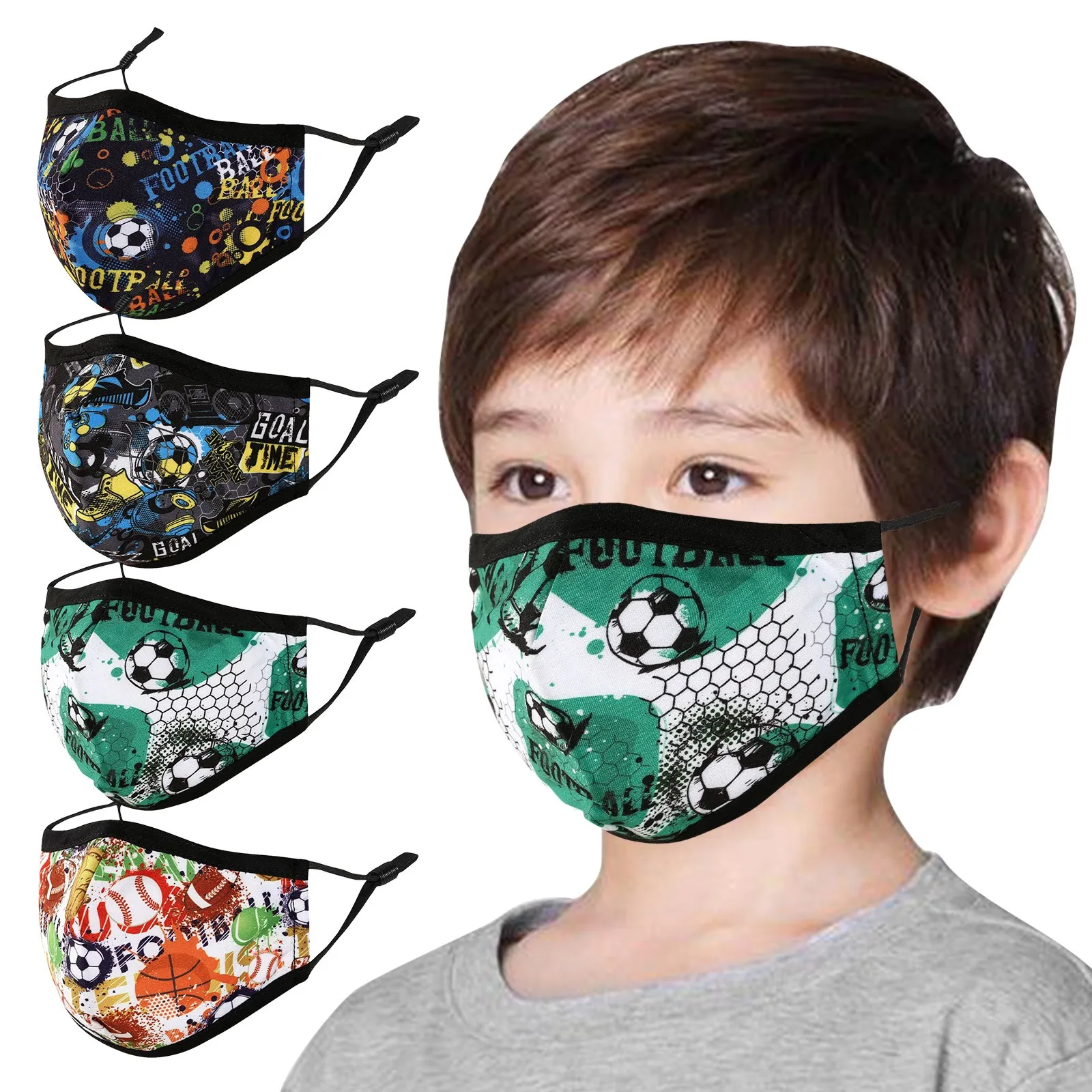 Adjustable Football Print Reusable Face Mask Child Cloth Masks For Protection Children Washable Face Mask For Kids Boy Halloween
Adjustable Football Print Reusable Face Mask Child Cloth Masks For Protection Children Washable Face Mask For Kids Boy Halloween