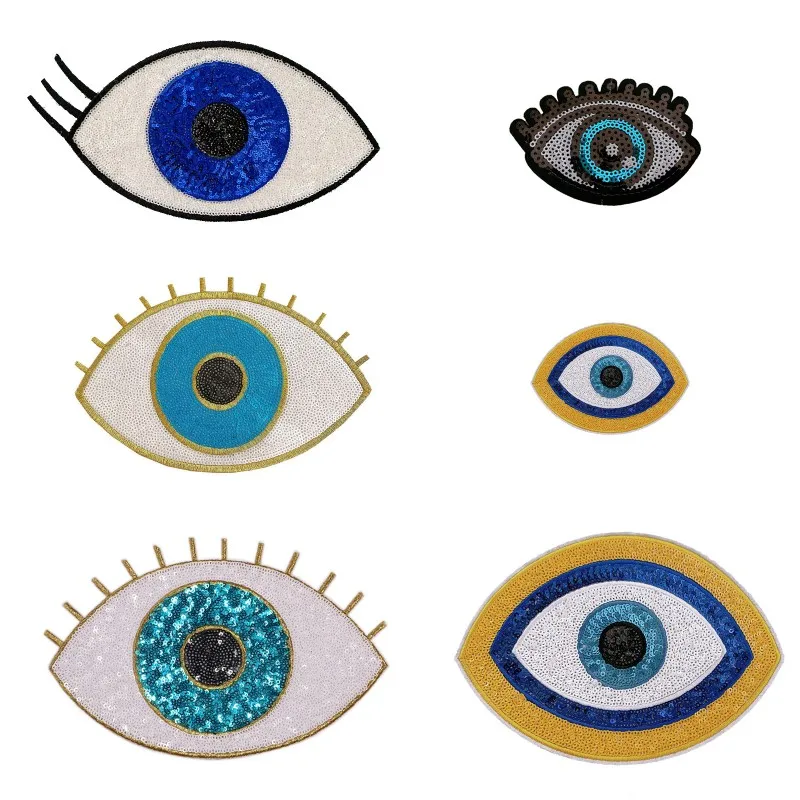Evil Eyes Sequins Patches Clothing Decorative Cloth Stickers Self Adhesive Fashion Elements Clothing Cartoon Embroidery Patches
Evil Eyes Sequins Patches Clothing Decorative Cloth Stickers Self Adhesive Fashion Elements Clothing Cartoon Embroidery Patches