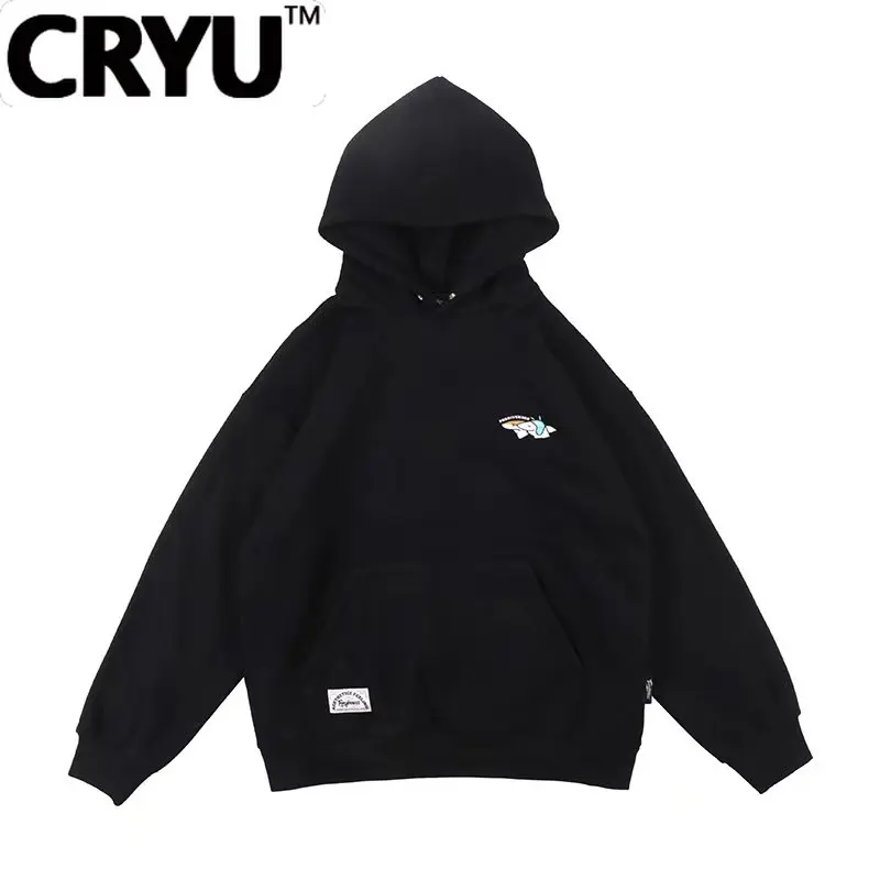 

CRYU Shark letter foam casual hoodie