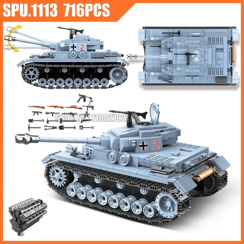 100069 716pcs World War Ii Military Germany Tank Ww2 Army 3 Soldiers Weapon Boy Building Blocks Toy Children
100069 716pcs World War Ii Military Germany Tank Ww2 Army 3 Soldiers Weapon Boy Building Blocks Toy Children