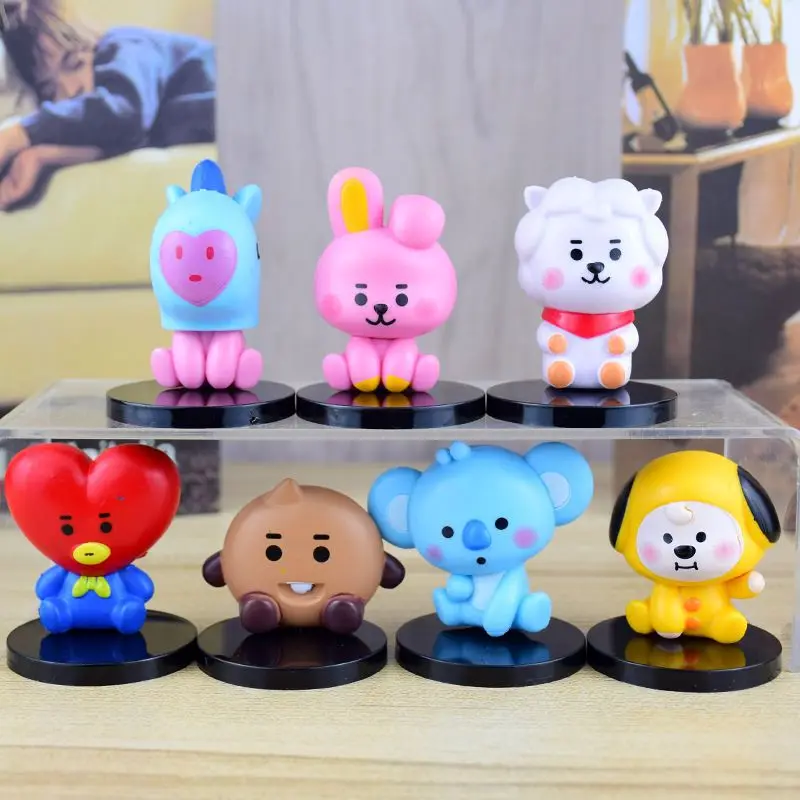 7 шт./комплект, игрушечные фигурки Bt21, Kawaii Korea K-Pop Star, украшение, милые Bt21 ТАТА Koya Mang Shooky Cooky Chimmy Rj, модель, игрушка, подарок для девочки
7 шт./комплект, игрушечные фигурки Bt21, Kawaii Korea K-Pop Star, украшение, милые Bt21 ТАТА Koya Mang Shooky Cooky Chimmy Rj, модель, игрушка, подарок для девочки