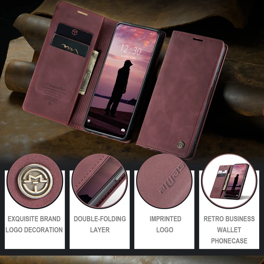 Кожаный чехол-бумажник для Xiaomi Redmi Note 11 Pro 10S 9 8 Mi Poco M5s F3 F2 12T 12 Lite 10T 9T - купить по