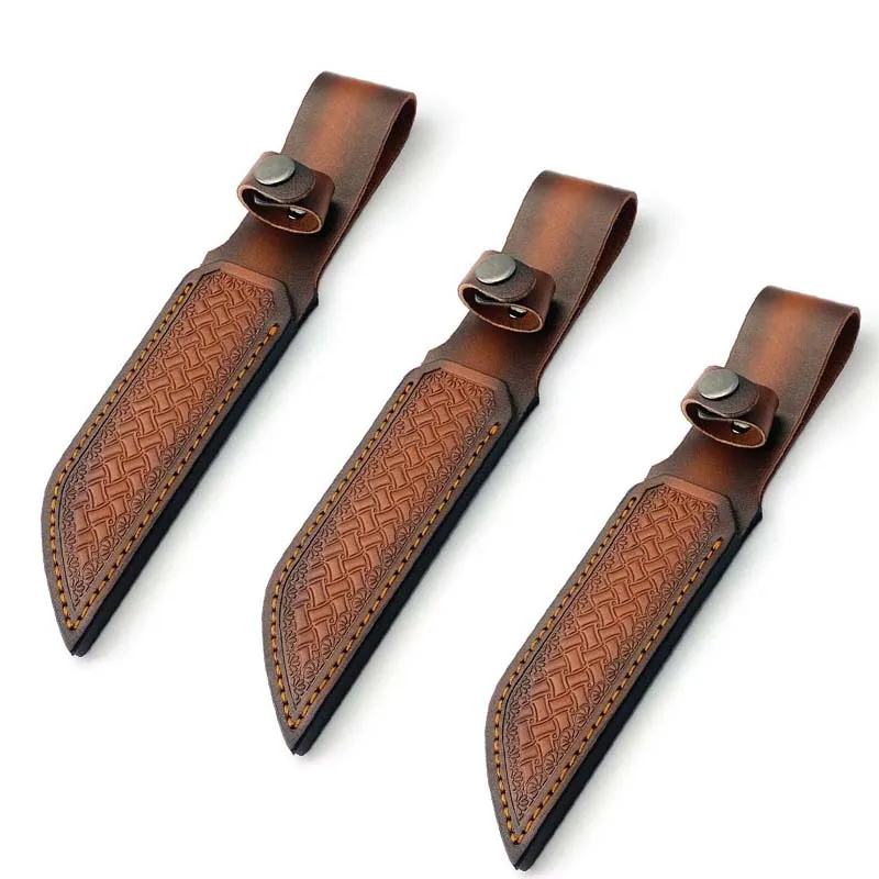 3 шт. / партия кожа верхнего слоя натуральная кожа бычья кожа наружный прямой нож шарф брюки мешки для хранения с застежкой кронштейн
