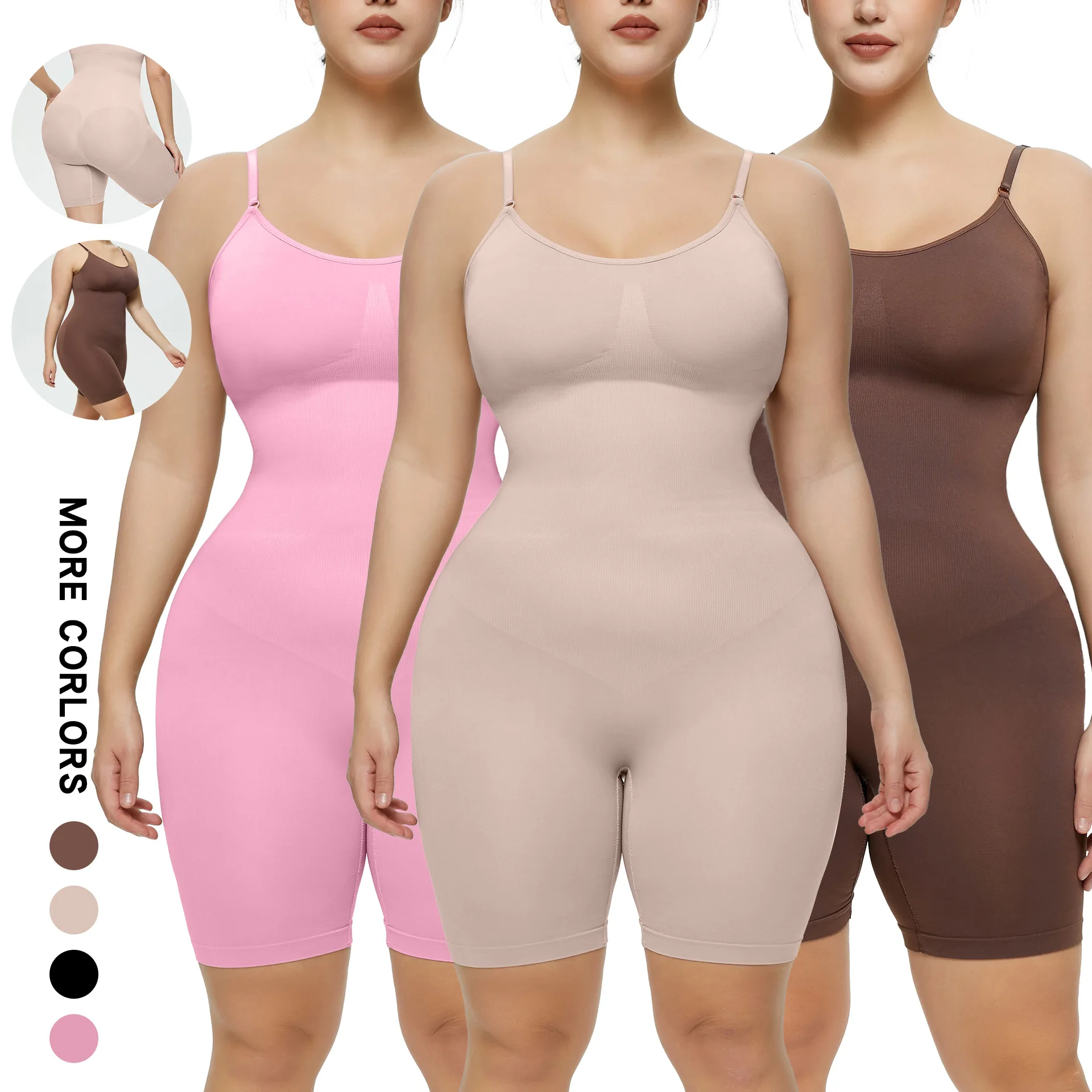 

Winter 2023 Plus-size Postpartum Hip Lift Seamless Shapewear Women's Corset Full Body Halter Belly Pull-in Bodypiece Underwear