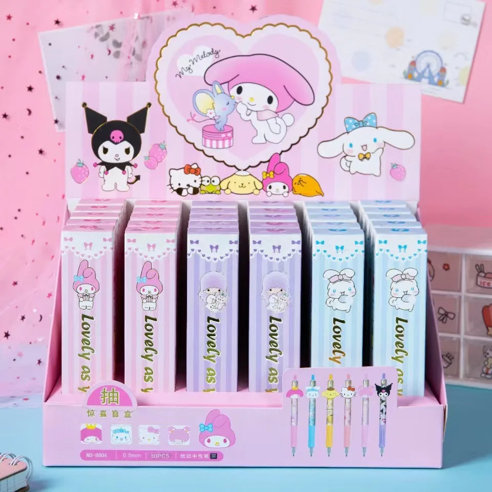 30pcs/full box Kawaii Sanrioed Anime Cartoon series My melody Kuromi Cinnamoroll Gel Pen Blind Case Pen Black Pen Stationery
30pcs/full box Kawaii Sanrioed Anime Cartoon series My melody Kuromi Cinnamoroll Gel Pen Blind Case Pen Black Pen Stationery