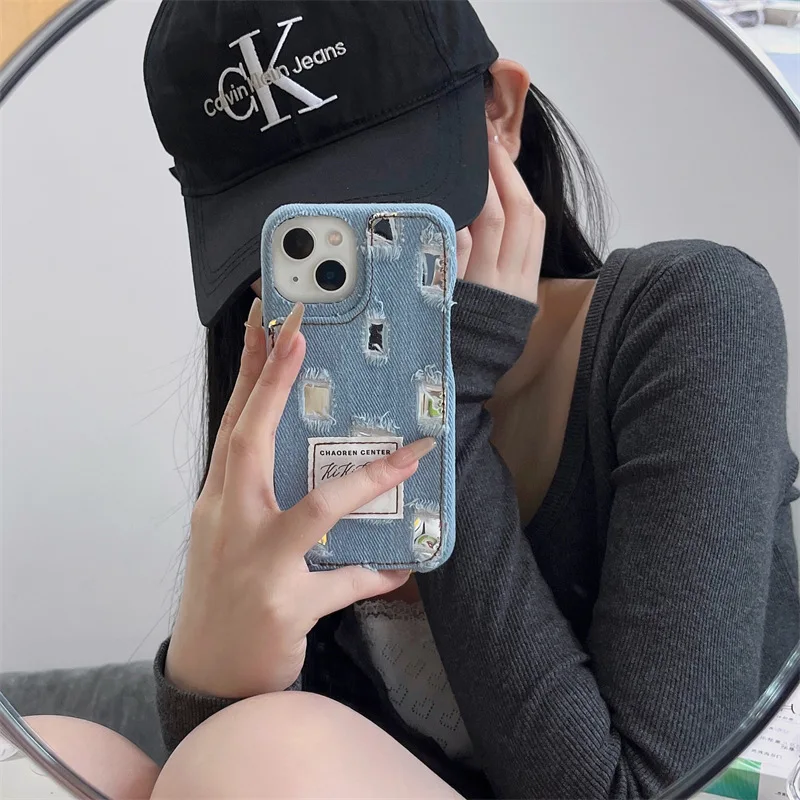 Mirror Face Blue Hole Denim Phone Cover Case for iPhone 14 13 12 11 Pro Max 14 13 12
Mirror Face Blue Hole Denim Phone Cover Case for iPhone 14 13 12 11 Pro Max 14 13 12