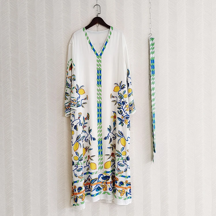 Summer V-Neck Women Robe Dress Within Belt Sashes Flower Print Oversize Maxi Party Holiday Long Dresses
Summer V-Neck Women Robe Dress Within Belt Sashes Flower Print Oversize Maxi Party Holiday Long Dresses