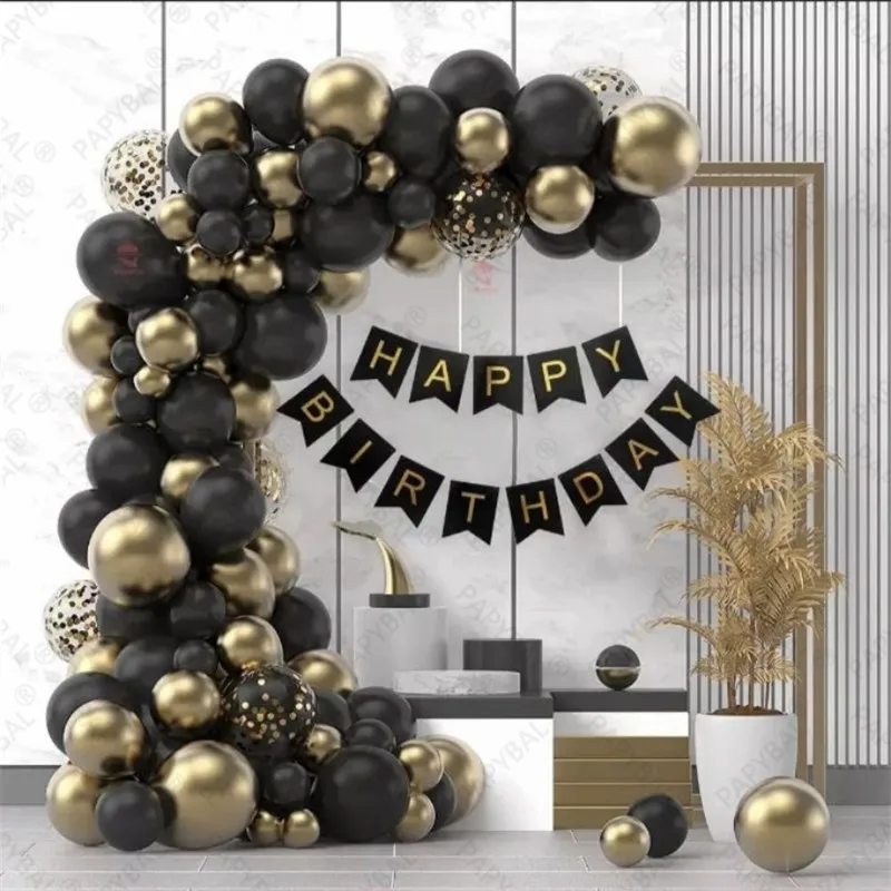 94pcs Black Balloons Arch Garland Kit Chrome Gold Latex Balloons Hapyy Birthday Banner For Birthday Party Decoration Supplies
94pcs Black Balloons Arch Garland Kit Chrome Gold Latex Balloons Hapyy Birthday Banner For Birthday Party Decoration Supplies