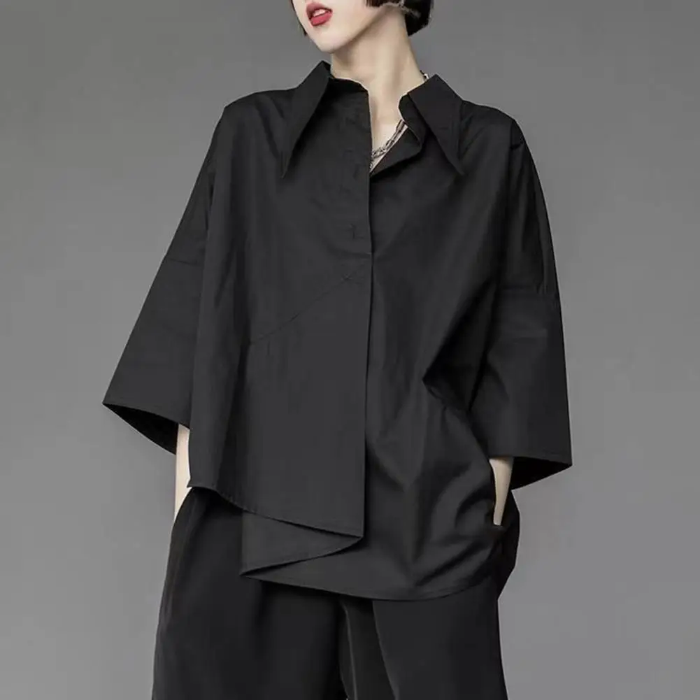 Black Shirts New Summer Loose Unique Women Men Irregular Three-quarter Sleeve Handsome Unisex White Blouse Summer Tops blusas
Black Shirts New Summer Loose Unique Women Men Irregular Three-quarter Sleeve Handsome Unisex White Blouse Summer Tops blusas
