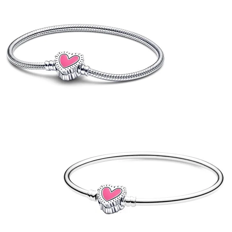 Authentic 925 Sterling Silver Moments Radiant Heart Snake Chain Bracelet Bangle Fit Bead Charm Diy Fashion Jewelry 
Authentic 925 Sterling Silver Moments Radiant Heart Snake Chain Bracelet Bangle Fit Bead Charm Diy Fashion Jewelry