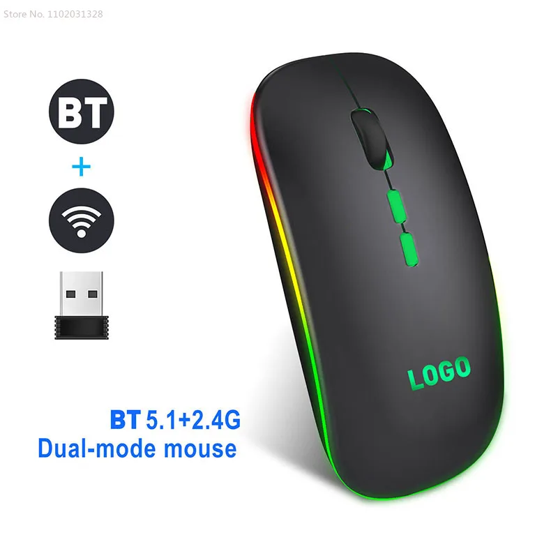 Bluetooth 5.1+2.4G Wireless Dual Mode Gaming Mouse Silent Rechargeable 1600 DPI Professional Computer Gamer Mice for Laptop B
Bluetooth 5.1+2.4G Wireless Dual Mode Gaming Mouse Silent Rechargeable 1600 DPI Professional Computer Gamer Mice for Laptop B