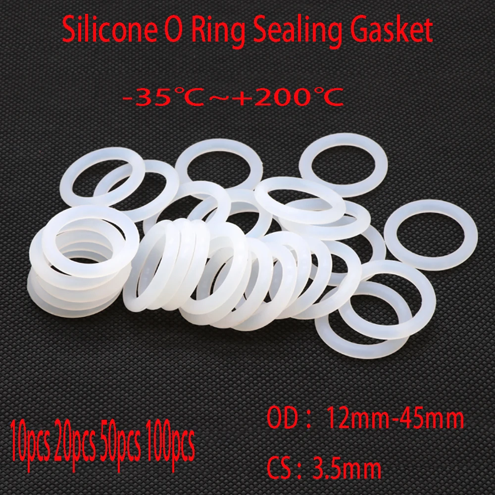 10/20/50/100pcs OD12-45mm Thickness 3.5mm Food Grade Silicone ORing Waterproof High Temperature Resistant White Rubber Seal Ring
10/20/50/100pcs OD12-45mm Thickness 3.5mm Food Grade Silicone ORing Waterproof High Temperature Resistant White Rubber Seal Ring