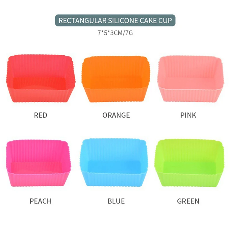 6 PCS Cake Mold Silicone Rectangle Soft Muffin Cupcake Liner Bake Cup Mold Candy Mold Bakeware Baking Dish
6 PCS Cake Mold Silicone Rectangle Soft Muffin Cupcake Liner Bake Cup Mold Candy Mold Bakeware Baking Dish