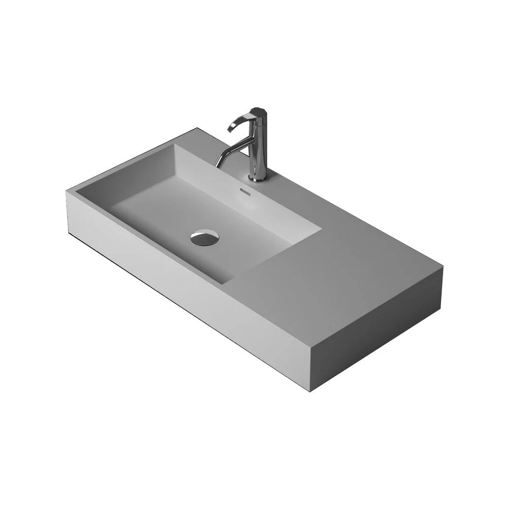 

900mm Bathroom Corain Wash Sink Counter Top Solid Surface Stone Washbasin Pre-drilled Hole RS38346
