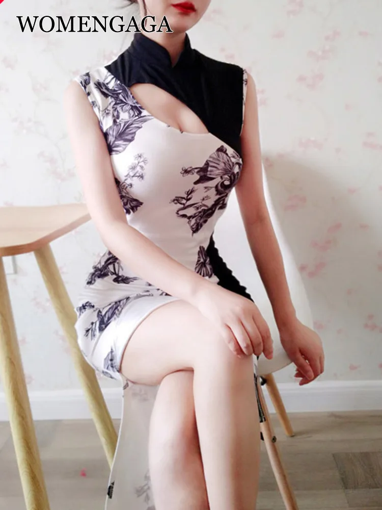WOMENGAGA Chinese Style Feminine 2022 Summer New Retro Patchwork Cheongsam Dress Maxi Long Robe Hot Sexy Korean Women 9TKR 
WOMENGAGA Chinese Style Feminine 2022 Summer New Retro Patchwork Cheongsam Dress Maxi Long Robe Hot Sexy Korean Women 9TKR