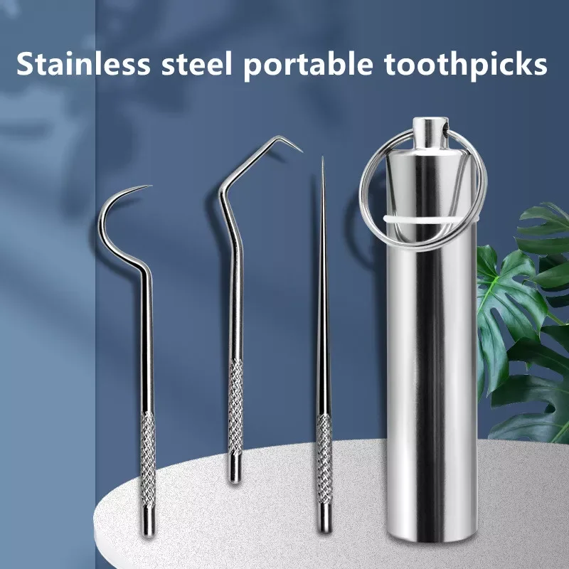 Portable Toothpicks Pocket Set Stainless Steel Reusable Metal Toothpicks with Holder for Outdoor Picnic Camping Traveling Tools
Portable Toothpicks Pocket Set Stainless Steel Reusable Metal Toothpicks with Holder for Outdoor Picnic Camping Traveling Tools