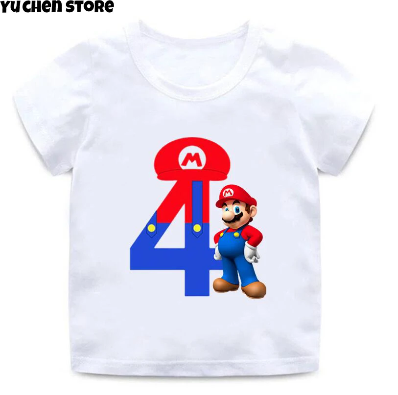 2022 New Super Mario Number 1-9 Letter Print BoysGirls T shirt Kids Happy Birthday Gift Number Clothes Baby Cartoon T-shirt
2022 New Super Mario Number 1-9 Letter Print BoysGirls T shirt Kids Happy Birthday Gift Number Clothes Baby Cartoon T-shirt