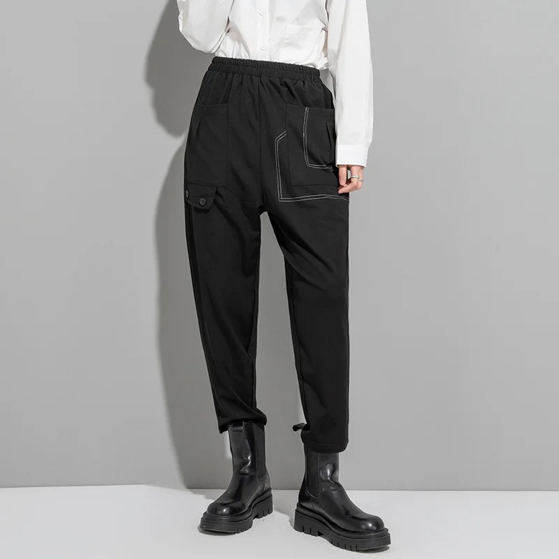 XUXI Personality Splicing Trousers Women Casual Elasticity Elastic-Waist Pencil Pants Spring Autumn 2021 E4670
XUXI Personality Splicing Trousers Women Casual Elasticity Elastic-Waist Pencil Pants Spring Autumn 2021 E4670