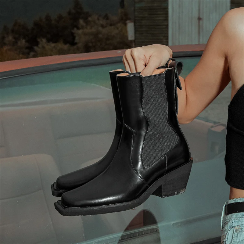 Women Ankle Boots Winter Luxury Sexy High Heel Women Leather Shoes Elegant English Style Square Head Short Lady Western Boots
Women Ankle Boots Winter Luxury Sexy High Heel Women Leather Shoes Elegant English Style Square Head Short Lady Western Boots