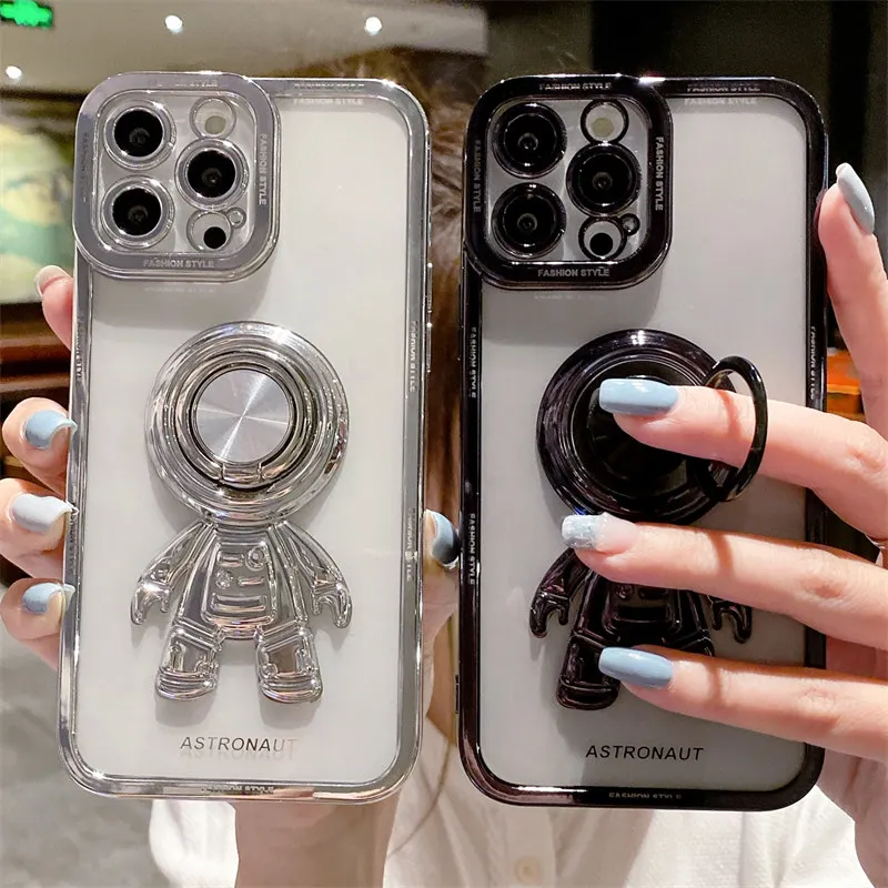 Luxury Plating Soft Silicone Astronaut Bracket Phone Case For iPhone 13 12 11 Pro Max X XR XS Max 7 8Plus Ring Holder Back Cover
Luxury Plating Soft Silicone Astronaut Bracket Phone Case For iPhone 13 12 11 Pro Max X XR XS Max 7 8Plus Ring Holder Back Cover