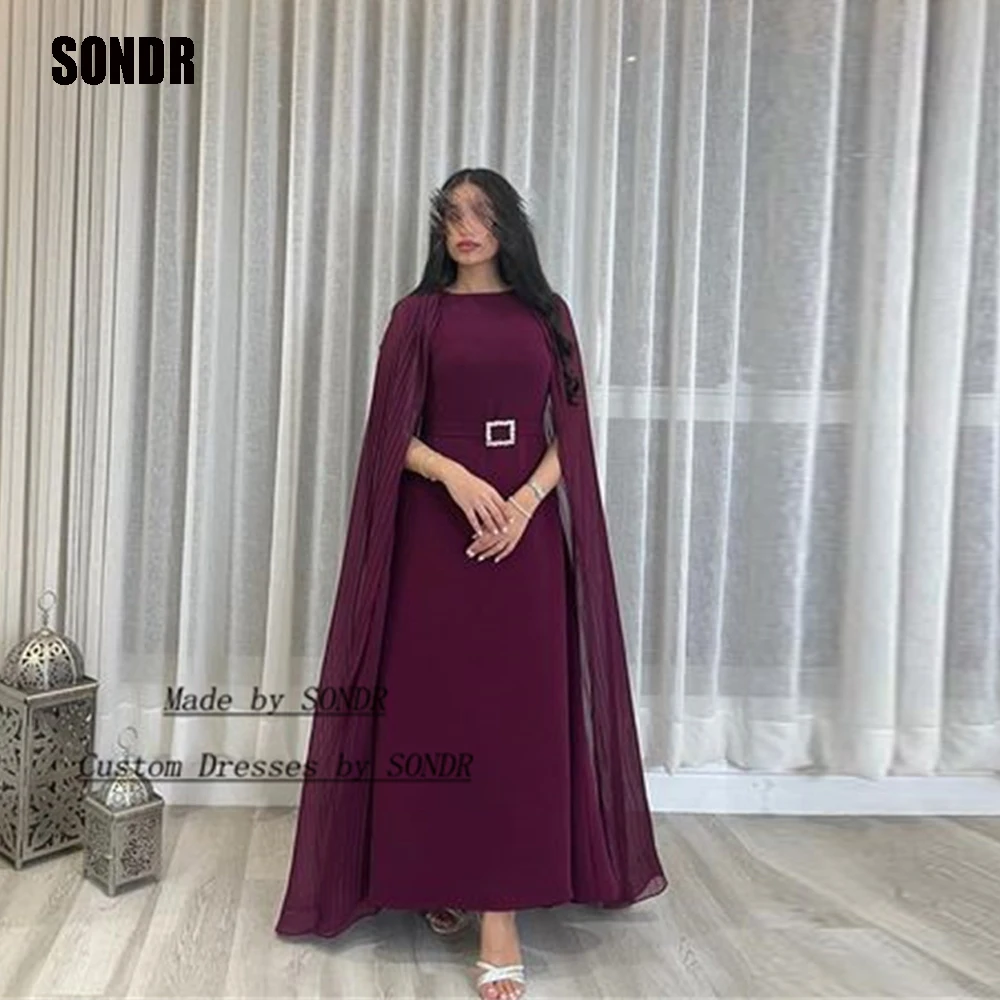 SONDR Purple O Neck Event Prom Night Dresses Long Cape Sleeves Belt Dubia Evening Party Gowns Formal Dress Gown
SONDR Purple O Neck Event Prom Night Dresses Long Cape Sleeves Belt Dubia Evening Party Gowns Formal Dress Gown
