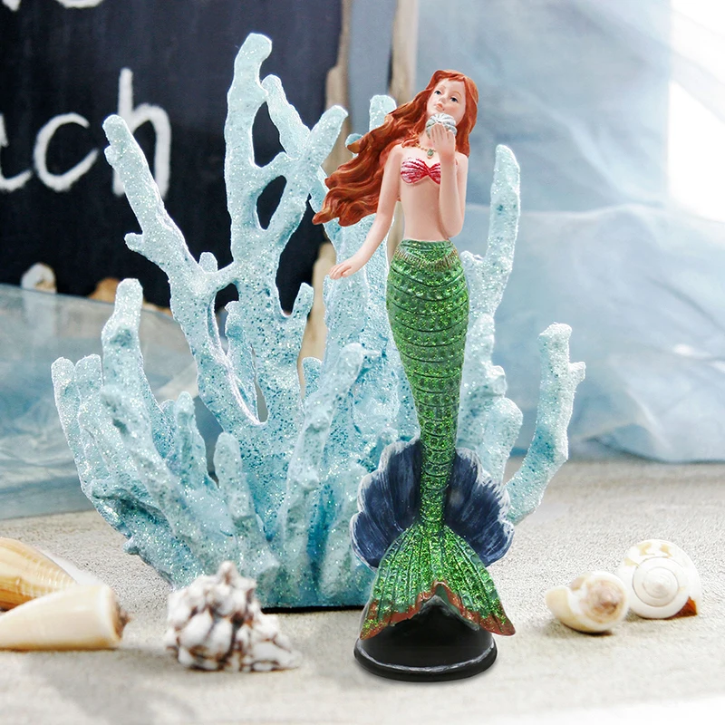 Mermaid Figurines Home Decor Resin Mediterranean Style Mermaid Princess Statue Art Ornaments Sculpture Gifts for Girls
Mermaid Figurines Home Decor Resin Mediterranean Style Mermaid Princess Statue Art Ornaments Sculpture Gifts for Girls
