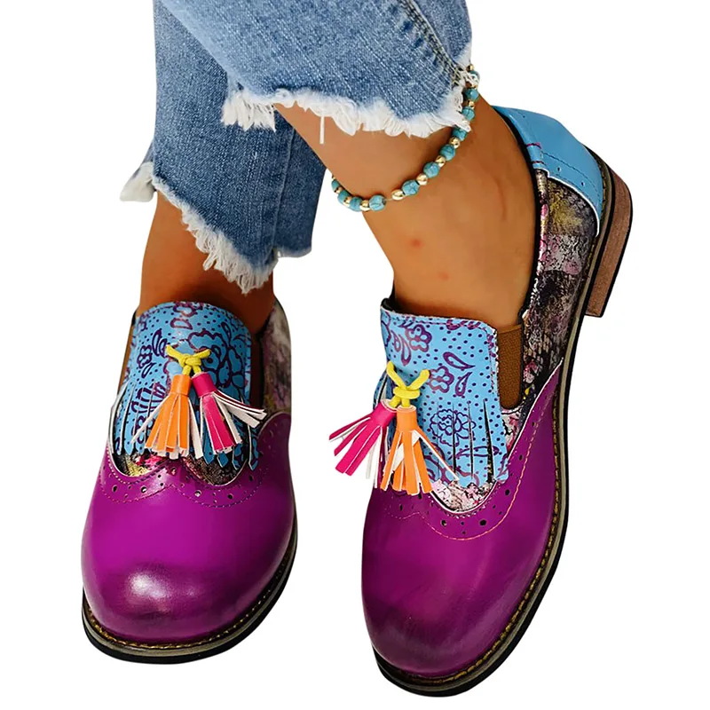 Mixed Color Spring Shoes 2021 Women's Flat Shoes Printed Vintage Round Toe Tassel Lace Up Ladies Fashion Retro Female Footwear
Mixed Color Spring Shoes 2021 Women's Flat Shoes Printed Vintage Round Toe Tassel Lace Up Ladies Fashion Retro Female Footwear
