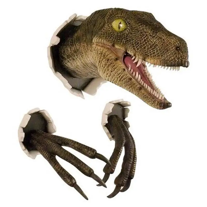 Dinosaur Sculpture Wall Mounted 3D Dinosaur Head Hanging Large T-Rex Broken Wall Bursting And Claws Statue Decoration For Home
Dinosaur Sculpture Wall Mounted 3D Dinosaur Head Hanging Large T-Rex Broken Wall Bursting And Claws Statue Decoration For Home
