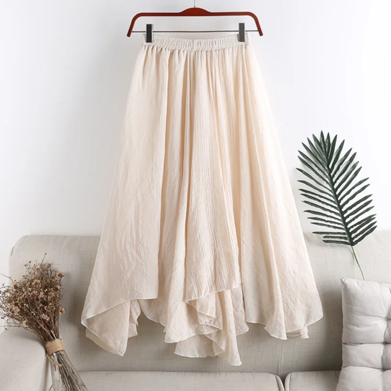 Spring and Summer New Skirt Linen Cotton High Waist Women's Irregular Skirt Medium Length A-line Skirt
Spring and Summer New Skirt Linen Cotton High Waist Women's Irregular Skirt Medium Length A-line Skirt