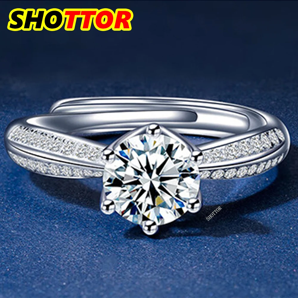 

SHOTTOR GRA сертифицированное кольцо 1-3 CT муассанит VVS1 лабораторное бриллиантовое кольцо солитер для женщин помолвка обещание обручальное кольцо ювелирные изделия