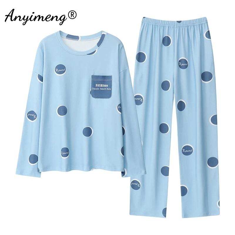 Весенне-осенние женские хлопковые Пижамные комплекты, длинные брюки с длинным рукавом, одежда для сна, модная женская пижама с круглым воротником для девочек
Весенне-осенние женские хлопковые Пижамные комплекты, длинные брюки с длинным рукавом, одежда для сна, модная женская пижама с круглым воротником для девочек