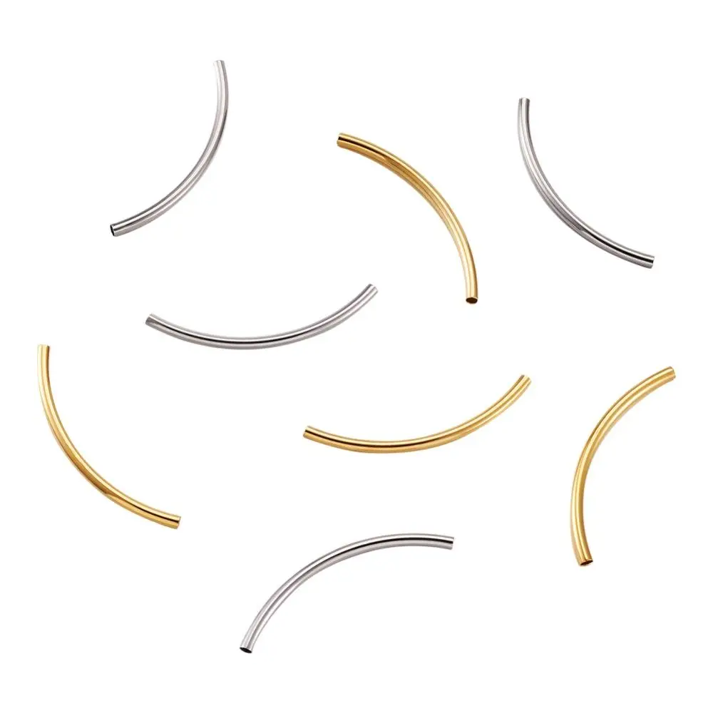 Pandahall 250pcs/Lot Long Curved Brass Noodle Tube Beads Connectors Necklace Bracelet Spacer Charm Bead for DIY Jewelry Findings 
Pandahall 250pcs/Lot Long Curved Brass Noodle Tube Beads Connectors Necklace Bracelet Spacer Charm Bead for DIY Jewelry Findings