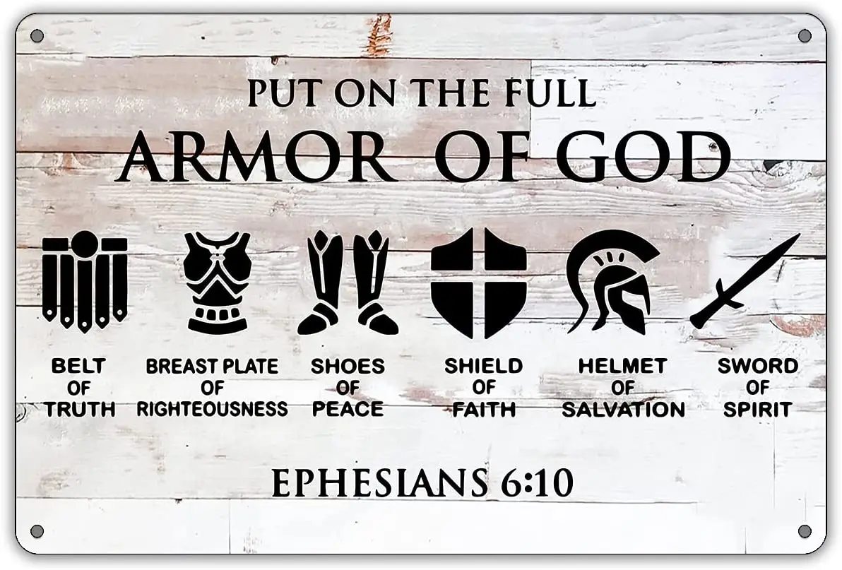 Funny Put on The Full Armor of God Metal Tin Sign Wall Decor, Farmhouse Rustic Christian Sign for Home Decor Gifts
Funny Put on The Full Armor of God Metal Tin Sign Wall Decor, Farmhouse Rustic Christian Sign for Home Decor Gifts