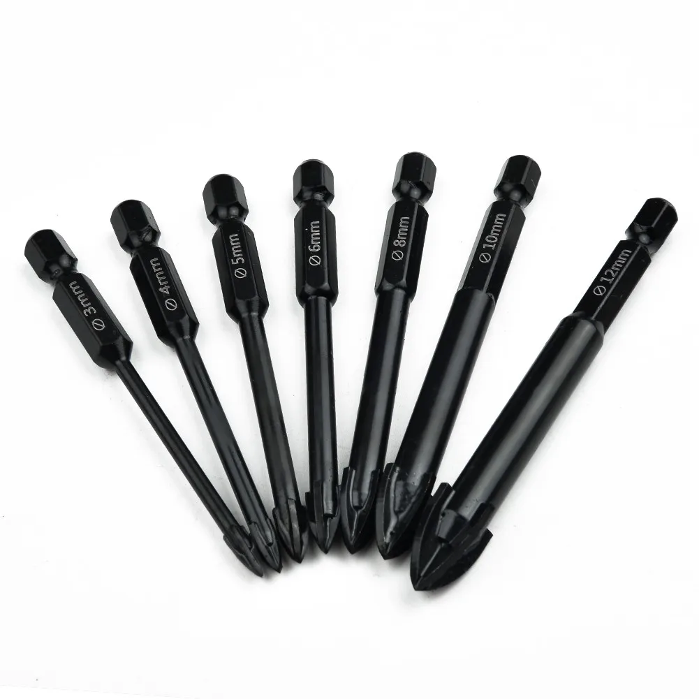 7Pcs/set Multifunctional Cross Alloy Drill Bits Tool Efficient Universal Drilling For Ceramic Tiles Marble Mirrors Power Tools
7Pcs/set Multifunctional Cross Alloy Drill Bits Tool Efficient Universal Drilling For Ceramic Tiles Marble Mirrors Power Tools