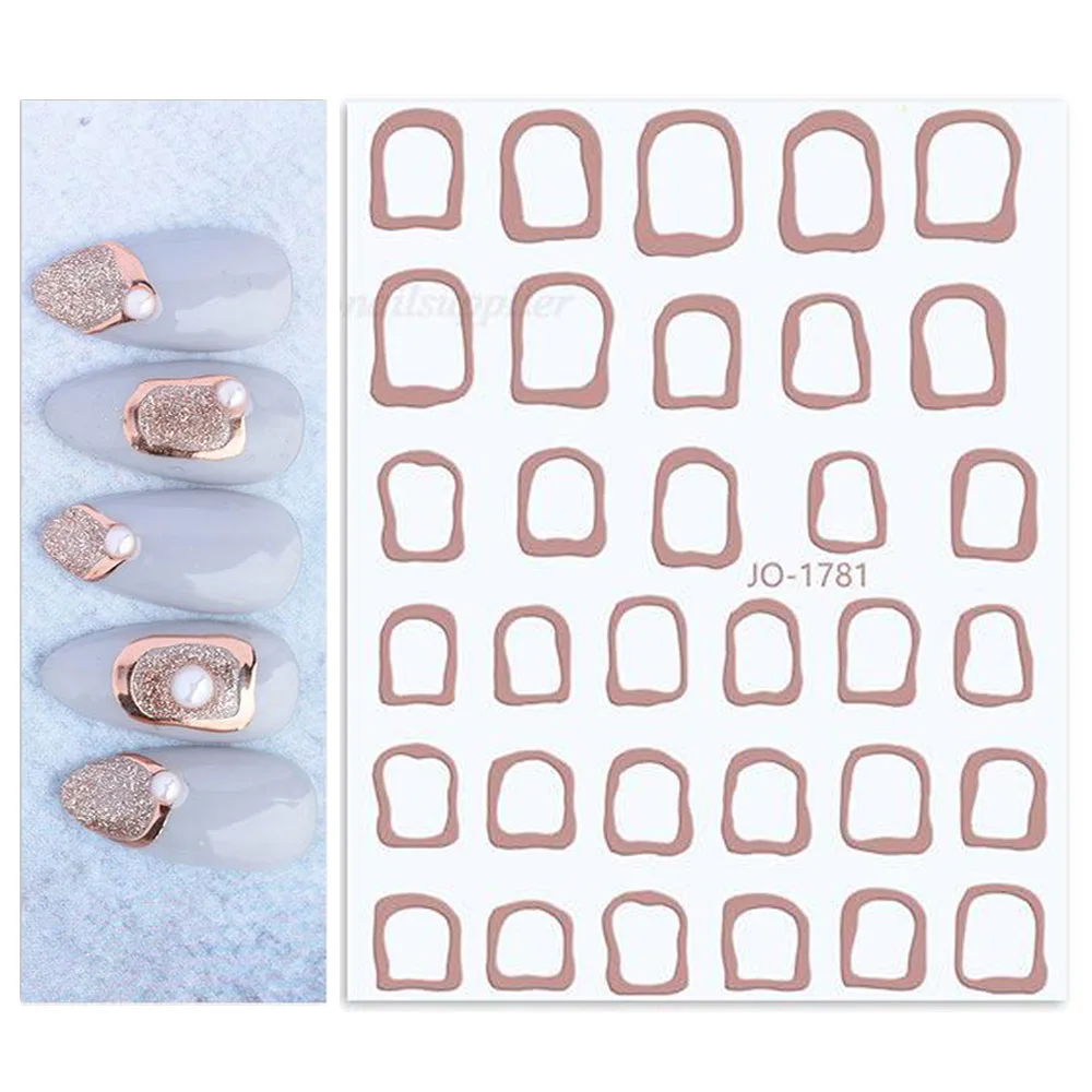 1Sheet Rose Gold Silver Laser Nail Stickers Nail Designer Simple Outline Adhesive Decals DIY Manicure Tips Decoration Stickers
1Sheet Rose Gold Silver Laser Nail Stickers Nail Designer Simple Outline Adhesive Decals DIY Manicure Tips Decoration Stickers