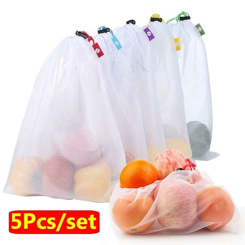 5pcs Colorful Reusable Fruit Vegetable Bags Net Bag Produce Washable Mesh Bags Kitchen Food Storage Packaging Bag Toys Sundries
5pcs Colorful Reusable Fruit Vegetable Bags Net Bag Produce Washable Mesh Bags Kitchen Food Storage Packaging Bag Toys Sundries