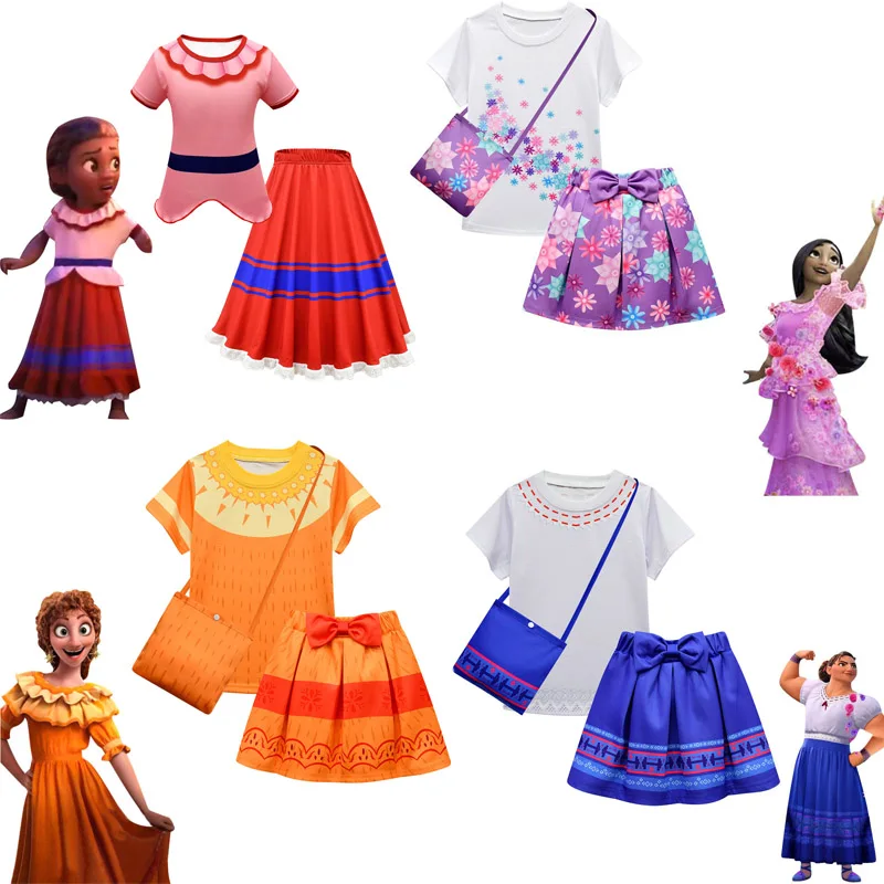 Summer Children's Encanto Clothing Sets Isabela Mirabel T-shirt Skirt Tracksuit Suit for Girls Sportswear Child Cosplay Costume
Summer Children's Encanto Clothing Sets Isabela Mirabel T-shirt Skirt Tracksuit Suit for Girls Sportswear Child Cosplay Costume
