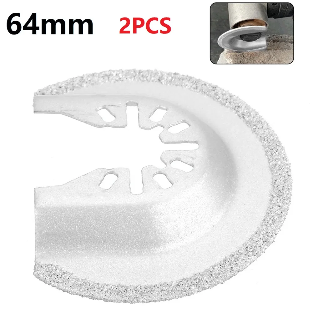 2pcs Multi Diamond Saw Blade 64mm Half Circle Diamond Quick Release Oscillating Tool Saw Blade Cutting Disc Cutting Machine Tool
2pcs Multi Diamond Saw Blade 64mm Half Circle Diamond Quick Release Oscillating Tool Saw Blade Cutting Disc Cutting Machine Tool