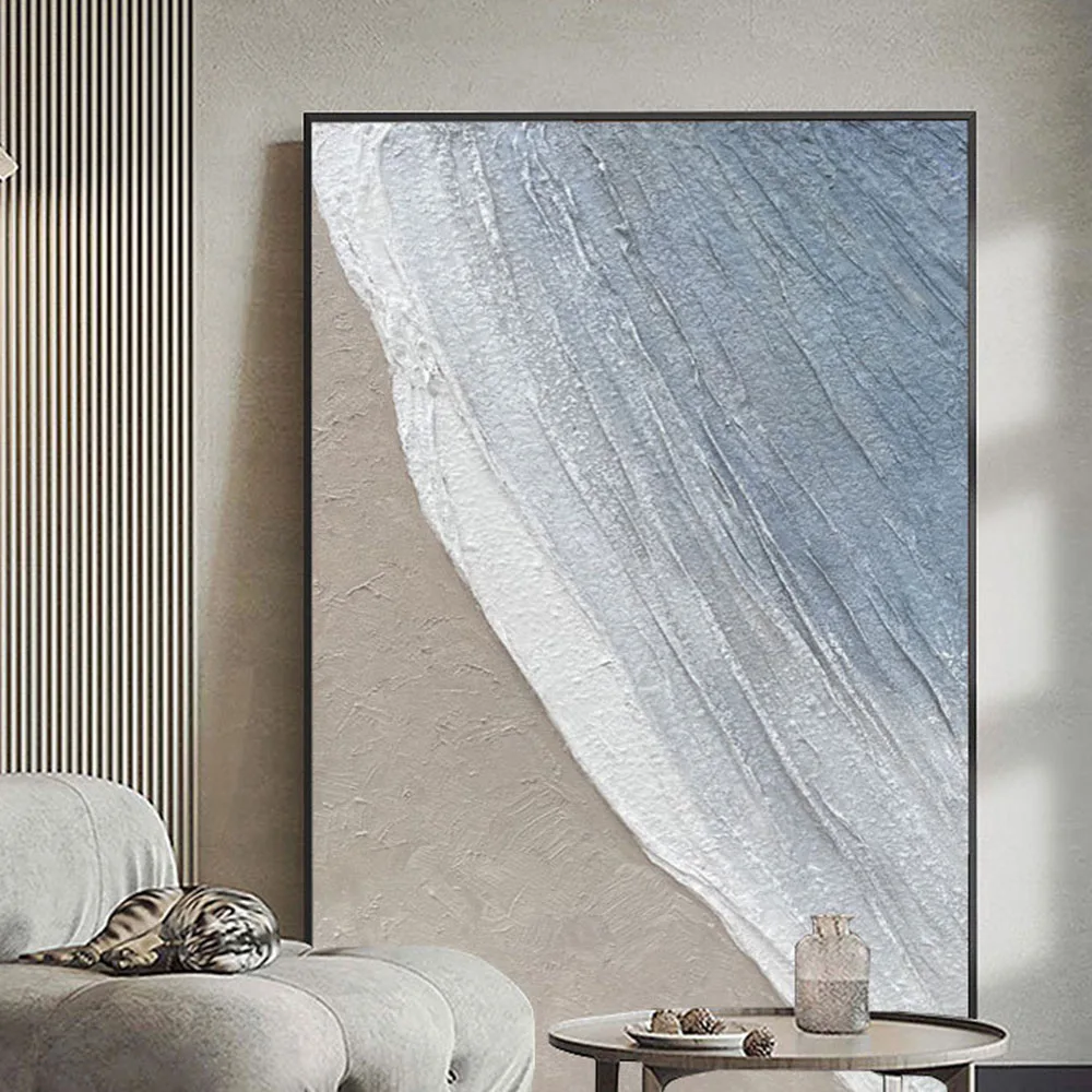 100% Hand-painted Oil Painting Modern Wave Blue Texture High-end Home Decor Living Room Bedroom Porch Corridor Mural Wall Art
100% Hand-painted Oil Painting Modern Wave Blue Texture High-end Home Decor Living Room Bedroom Porch Corridor Mural Wall Art