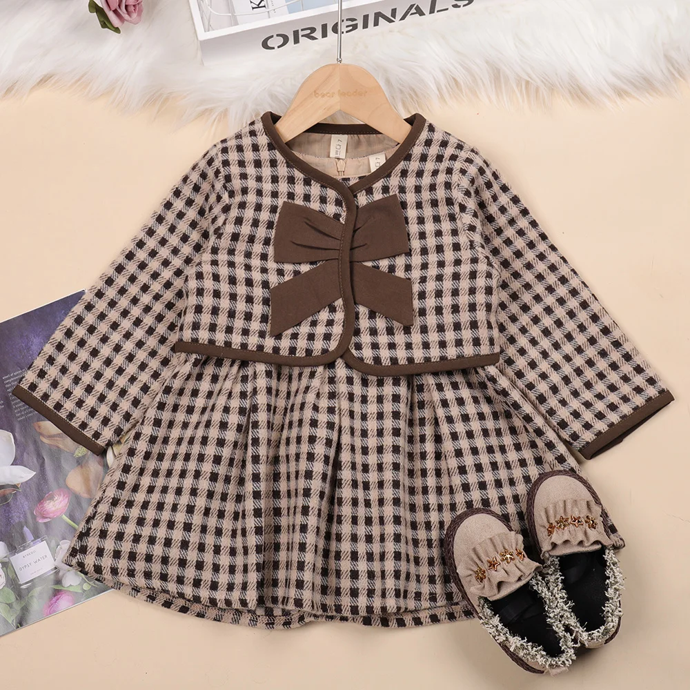 Комплект одежды для девочек Keelorn, весна-осень, новинка, клетчатое платье-жилет для девочек, куртка с бантом, милая одежда из 2 предметов для де... 
Комплект одежды для девочек Keelorn, весна-осень, новинка, клетчатое платье-жилет для девочек, куртка с бантом, милая одежда из 2 предметов для де...