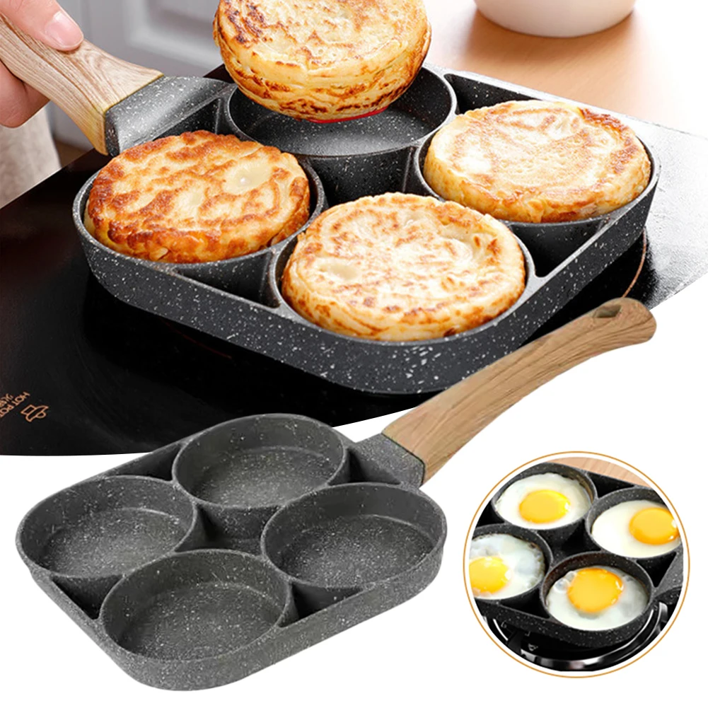 18cm Egg Frying Pan 4Hole Non-Stick Breakfast Burger Maker Wooden Handle Cooking Pan Maker Induction Egg Pan with Medical Stone
18cm Egg Frying Pan 4Hole Non-Stick Breakfast Burger Maker Wooden Handle Cooking Pan Maker Induction Egg Pan with Medical Stone