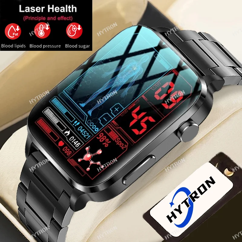 

Неинвазивные Смарт-часы с измерением уровня сахара в крови для мужчин, лазерная терапия, Мониторинг Артериального давления, водонепроницаемые IP68 Смарт-часы для женщин