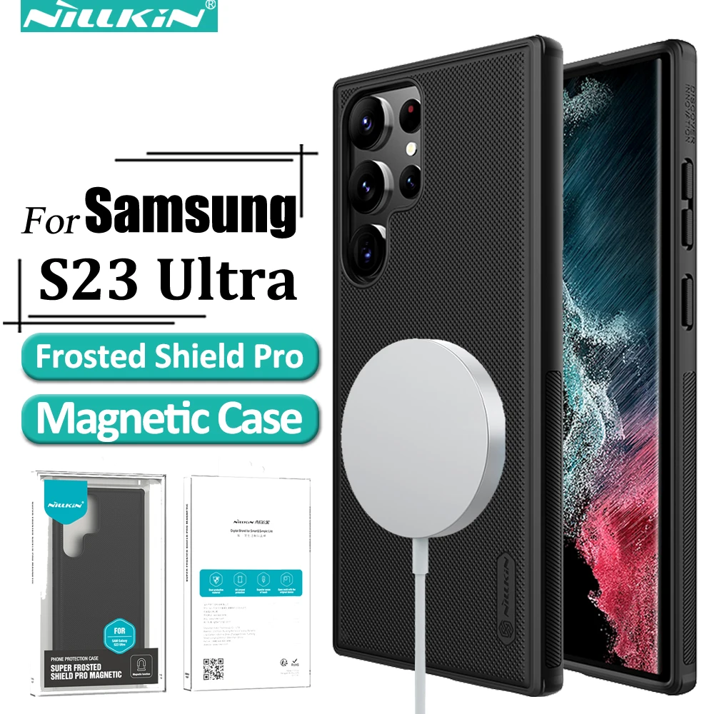 Nillkin for Samsung Galaxy S23 / S23+ / S23 Ultra Magnetic Case, Frosted Shield Pro PC+TPU Protection Back Cover
Nillkin for Samsung Galaxy S23 / S23+ / S23 Ultra Magnetic Case, Frosted Shield Pro PC+TPU Protection Back Cover